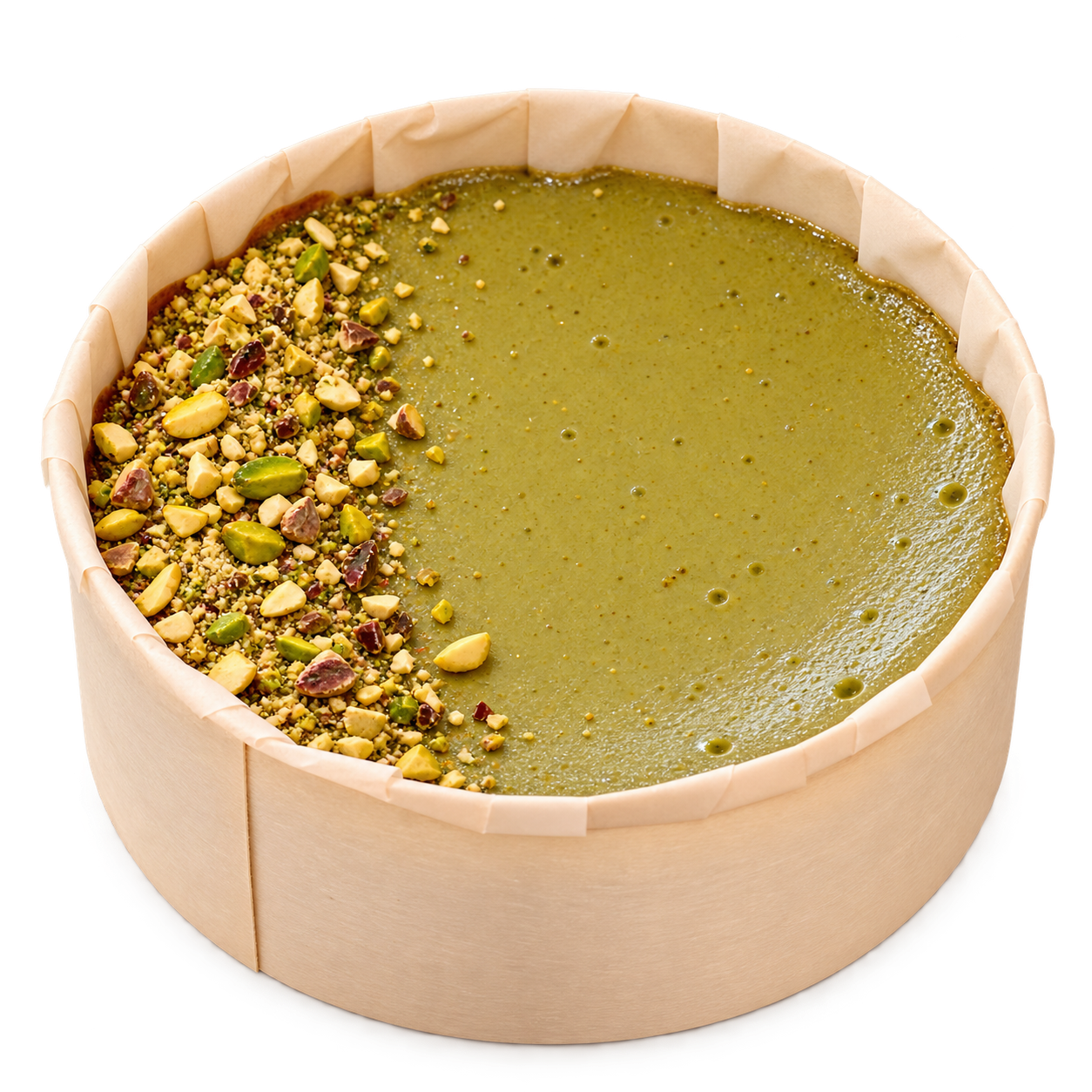 Tarta de queso de pistacho